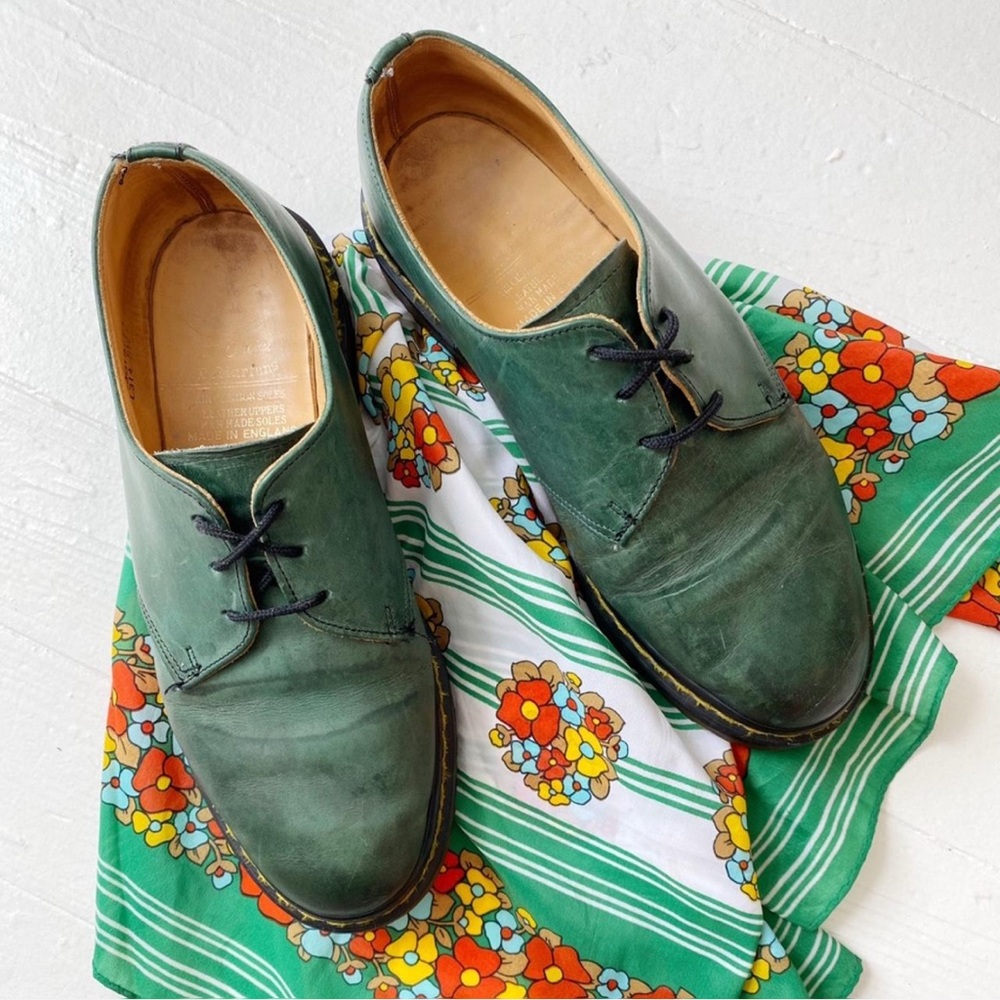 Dr. Martens Green Oxford Derbys with Vintage Appeal